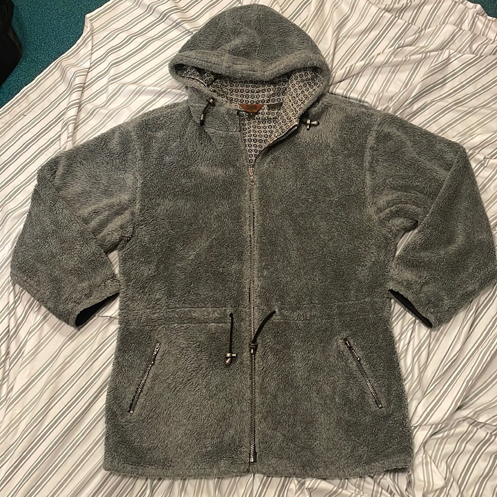 Awesome Gray Furry Tsunami Unisex Coat Jacket Size Large